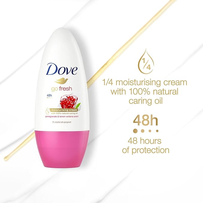 Dove Go Fresh Roll-On Deodorant with Pomegranate and Lemon-Verbena Scent (6 x 50 ml)