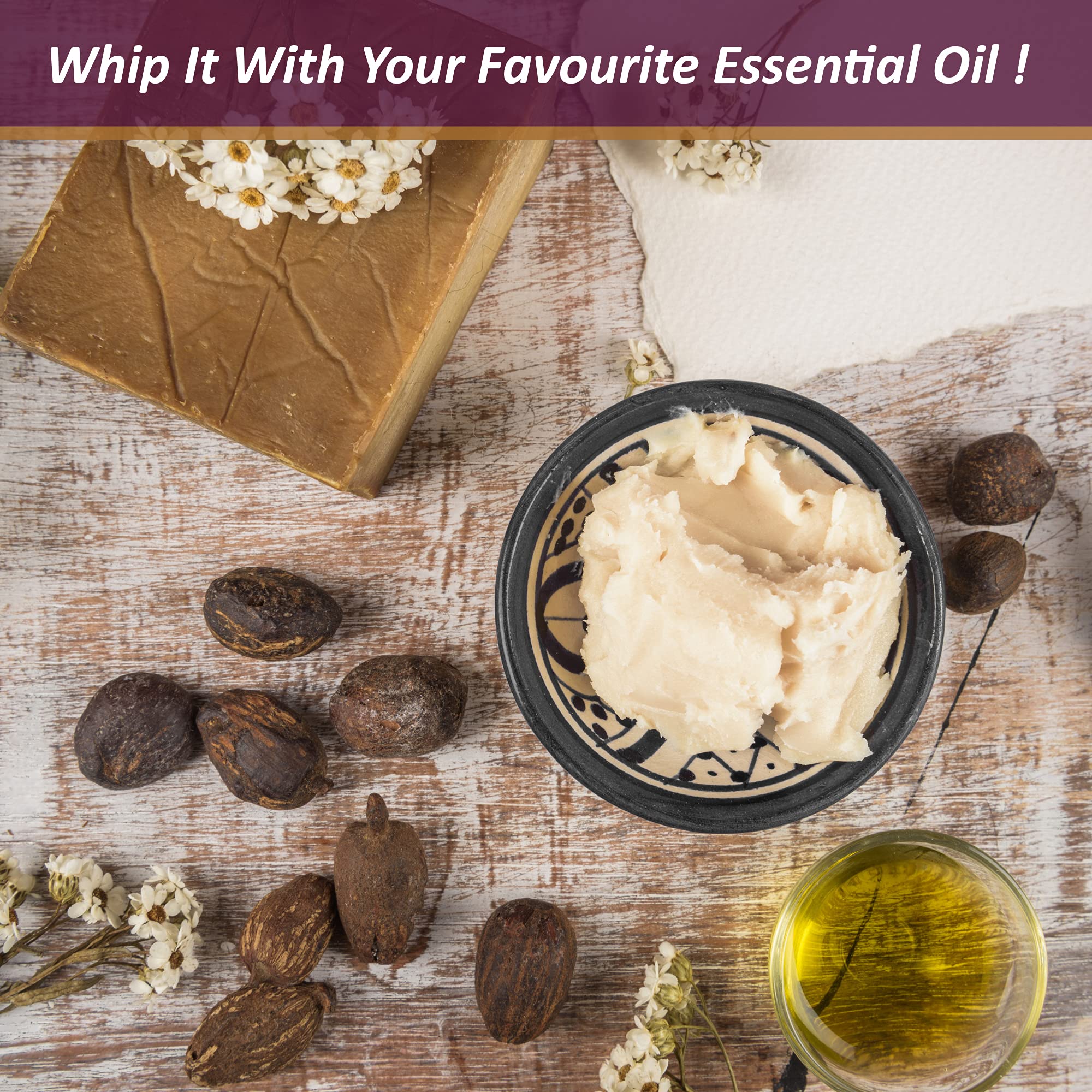 Unrefined Shea Butter Raw Organic 16 oz / 453 g Body Butter for Dry Skin, Stretch Marks Natural Moisturizing Formula for Women and Men