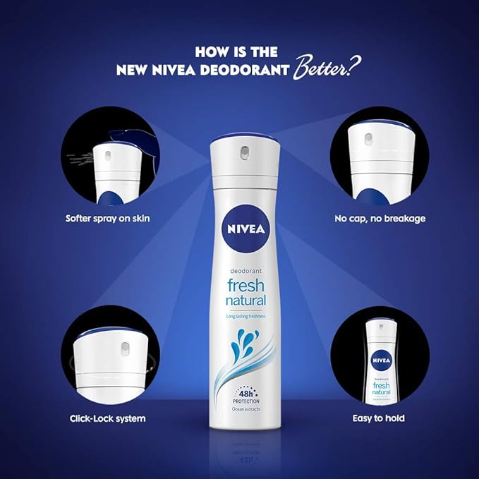 NIVEA Fresh Natural Deodorant For Women, 150ml (Pack of 3)