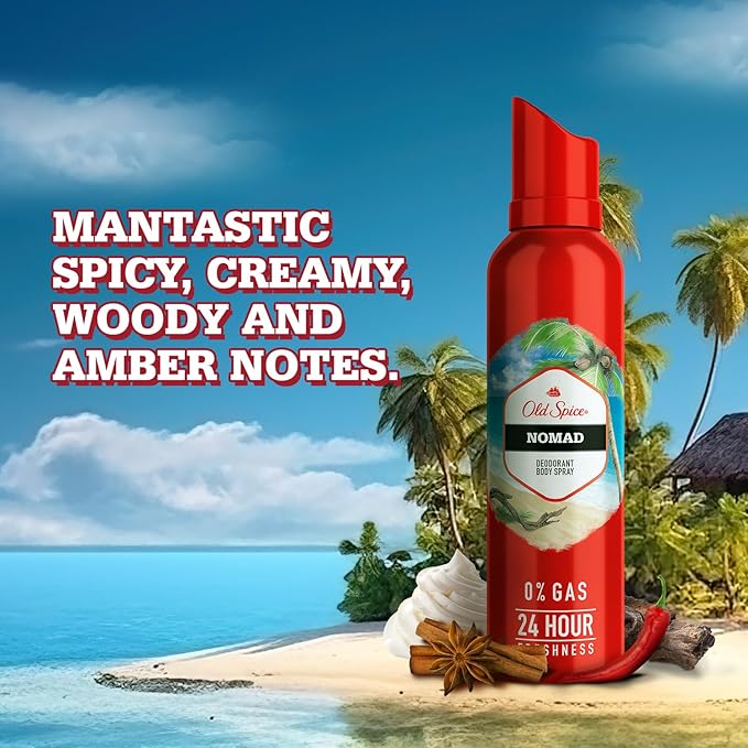 Old Spice Nomad No Gas Deodorant Body Spray Perfume for Men, 140 ml