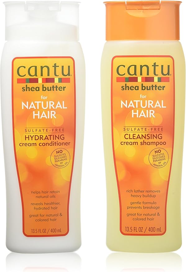 Cantu Shea Butter for Natural Hair Double Combo Shampoo and Conditioner,400ml