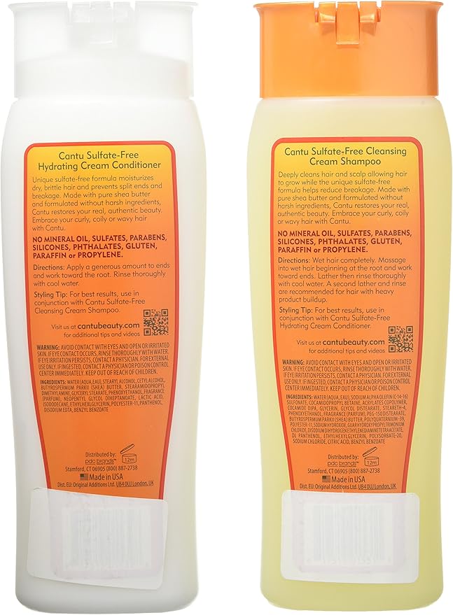 Cantu Shea Butter for Natural Hair Double Combo Shampoo and Conditioner,400ml