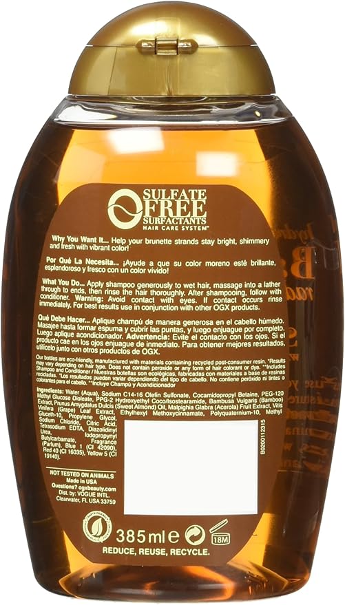 OGX Hydrate & Color Reviving Bamboo Radiant Brunette Shampoo 385ML