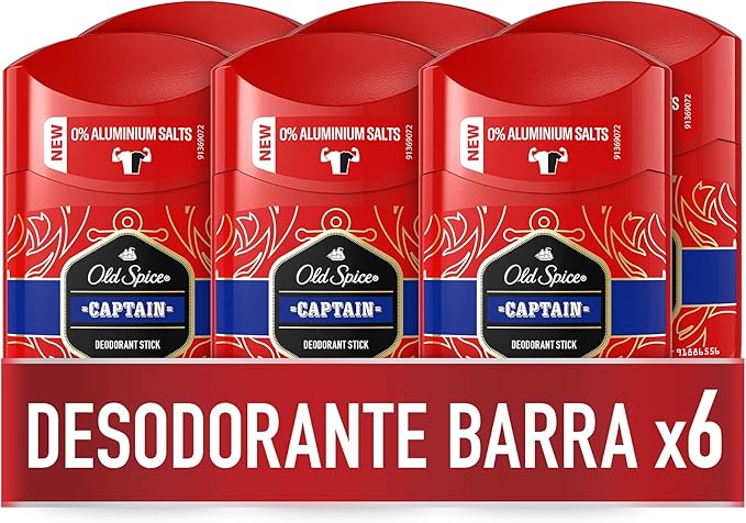 Old Spice Deodorant Stick Captain – Pack of 6 x 50 ml