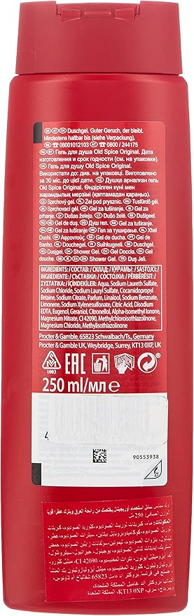 Old Spice Original Shower Gel For Men, 3 x 250 ml