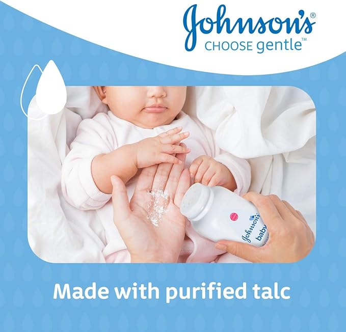 JOHNSON'S Baby Powder 200 g x 6, with Purified Talc, Designed for Delicate Skin, Leaves Babies' Skin Comfortable and Dry