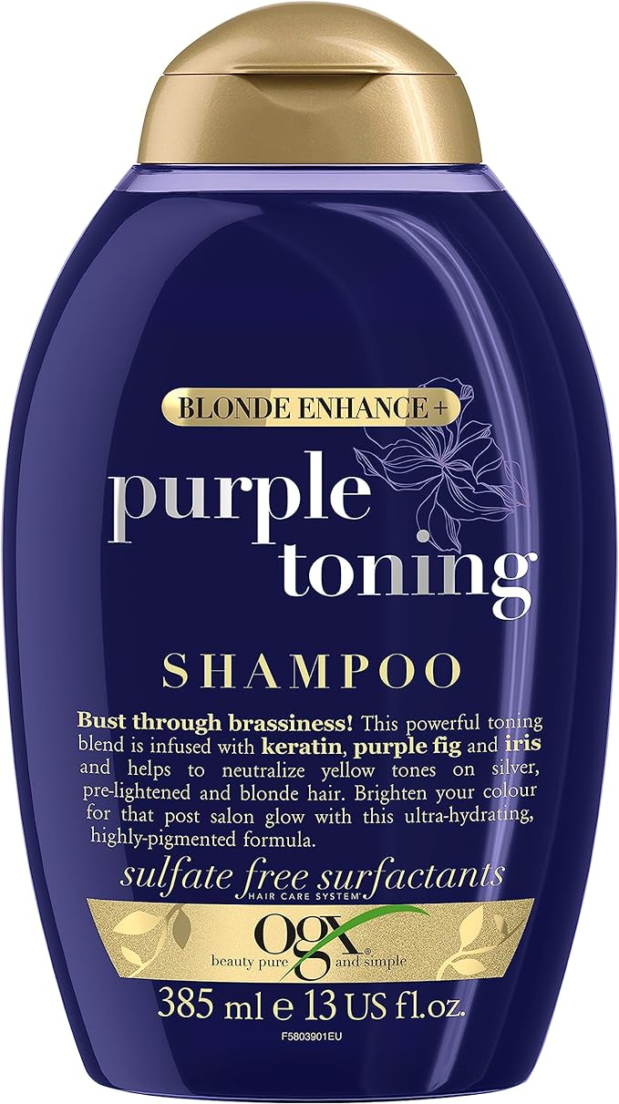 OGX Sulfate Free Blonde Enhance Purple Shampoo, 385ml