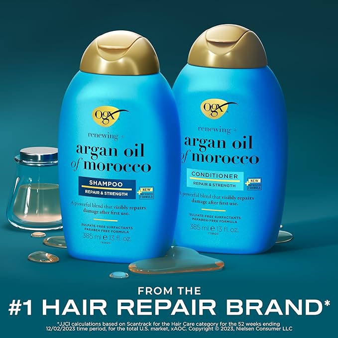 Ogx Shampoo & Conditioner Renewing+ Argan Oil Of Morocco 385ml Pack Of 2