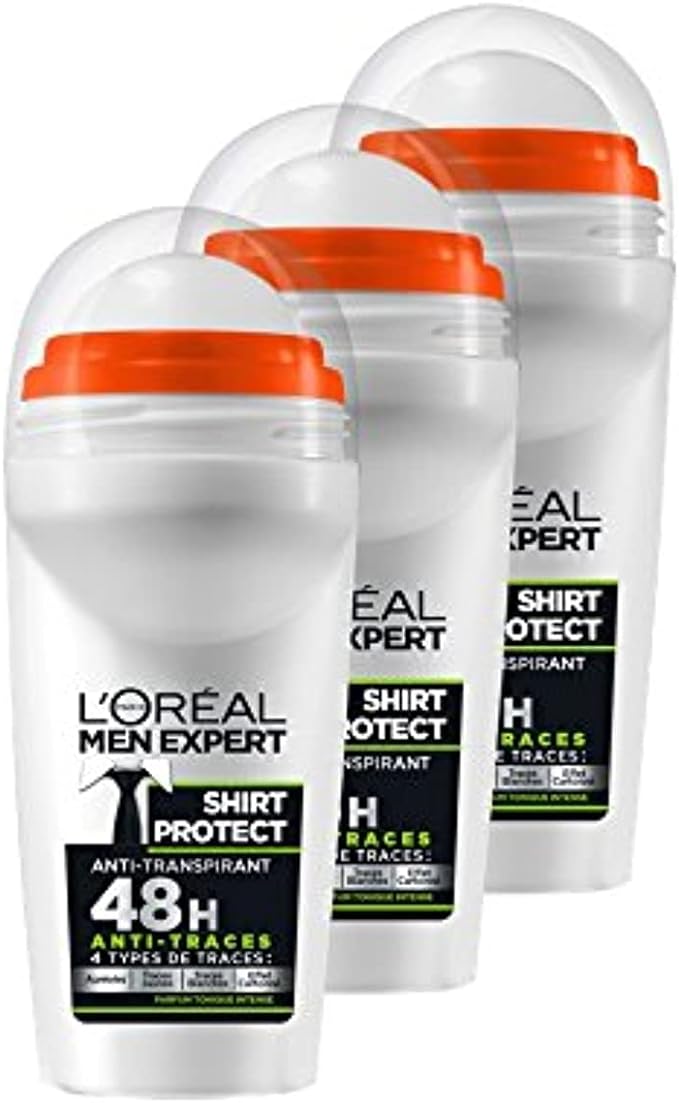 L'Oréal Men’s Expert Shirt Protect Deodorant Ball, Pack of 3