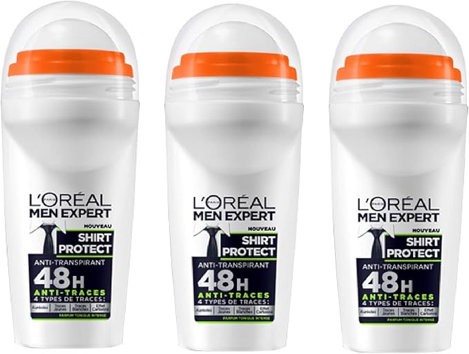 L'Oréal Men’s Expert Shirt Protect Deodorant Ball, Pack of 3