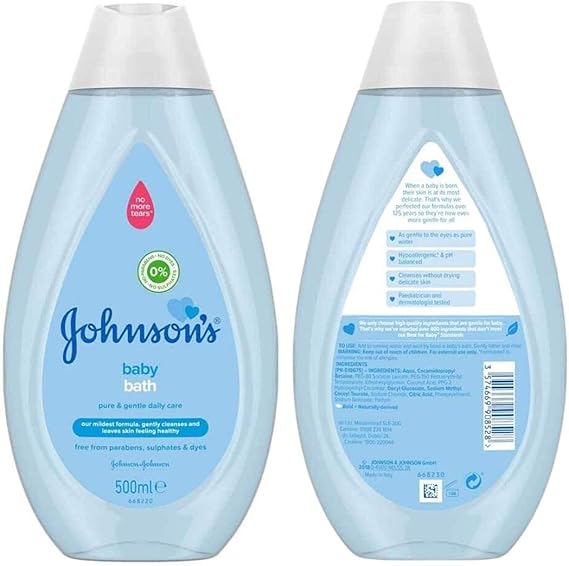 Johnson's 500ml Baby Bath Time Bundle Set ,pack of 5