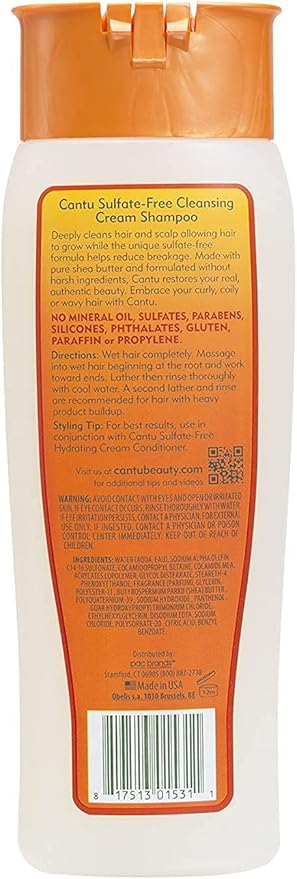 Cantu Sulfate-Free Cleansing Cream Shampoo ,400ML X pack of2