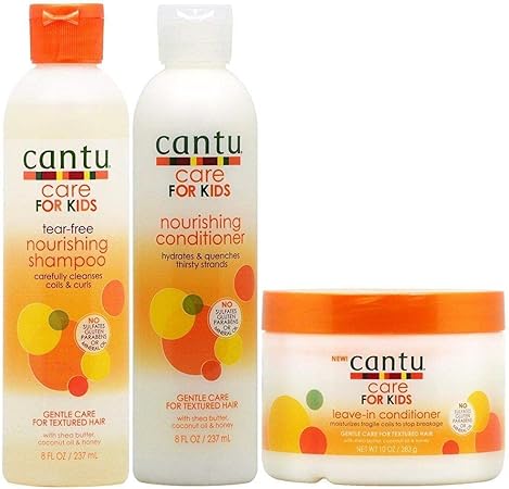 Cantu Care for Kids Nourishing Shampoo & Conditioner & Leave-in Conditioner, Set of 3