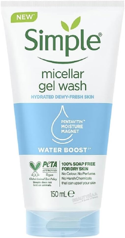 Simple Water Boost Micellar Facial Gel Wash Sensitive Skin 150ml