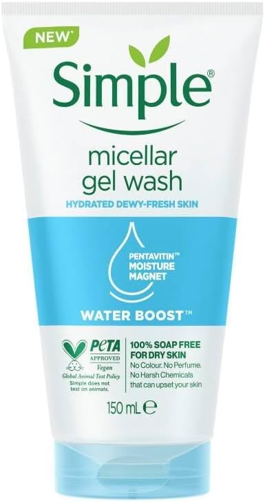 Simple Water Boost Micellar Facial Gel Wash Sensitive Skin 150ml