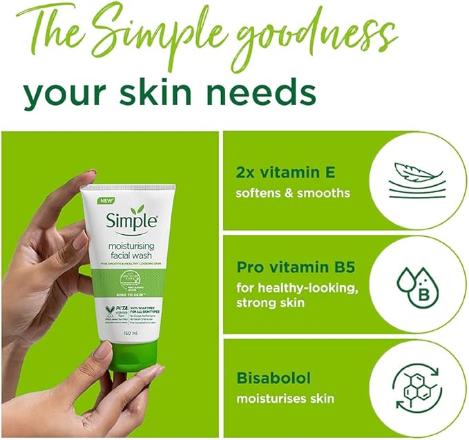 Simple Moist Foam Face Wash, 150 ml.