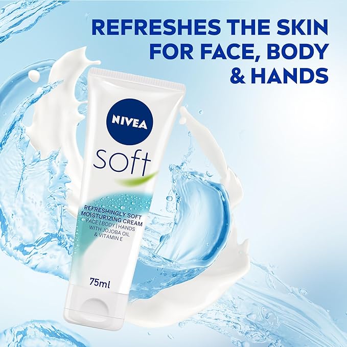 NIVEA Moisturising Cream, Soft Refreshing, Tube 75ml