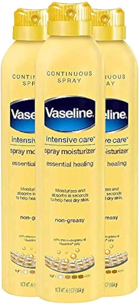 Vaseline Intensive Care Spray Moisturizer Essential Healing, 190ml (Pack of 3)