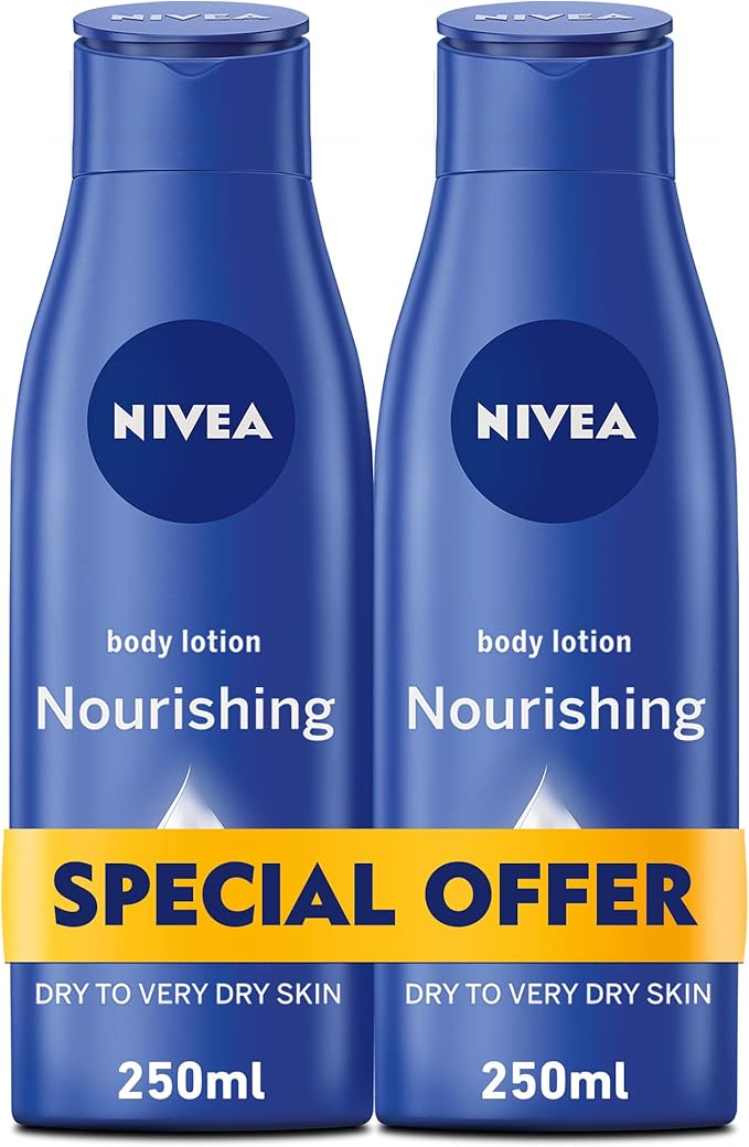 NIVEA, Body Care, Body Lotion, Nourishing, Dry to Very Dry Skin, 2 x 250 ml