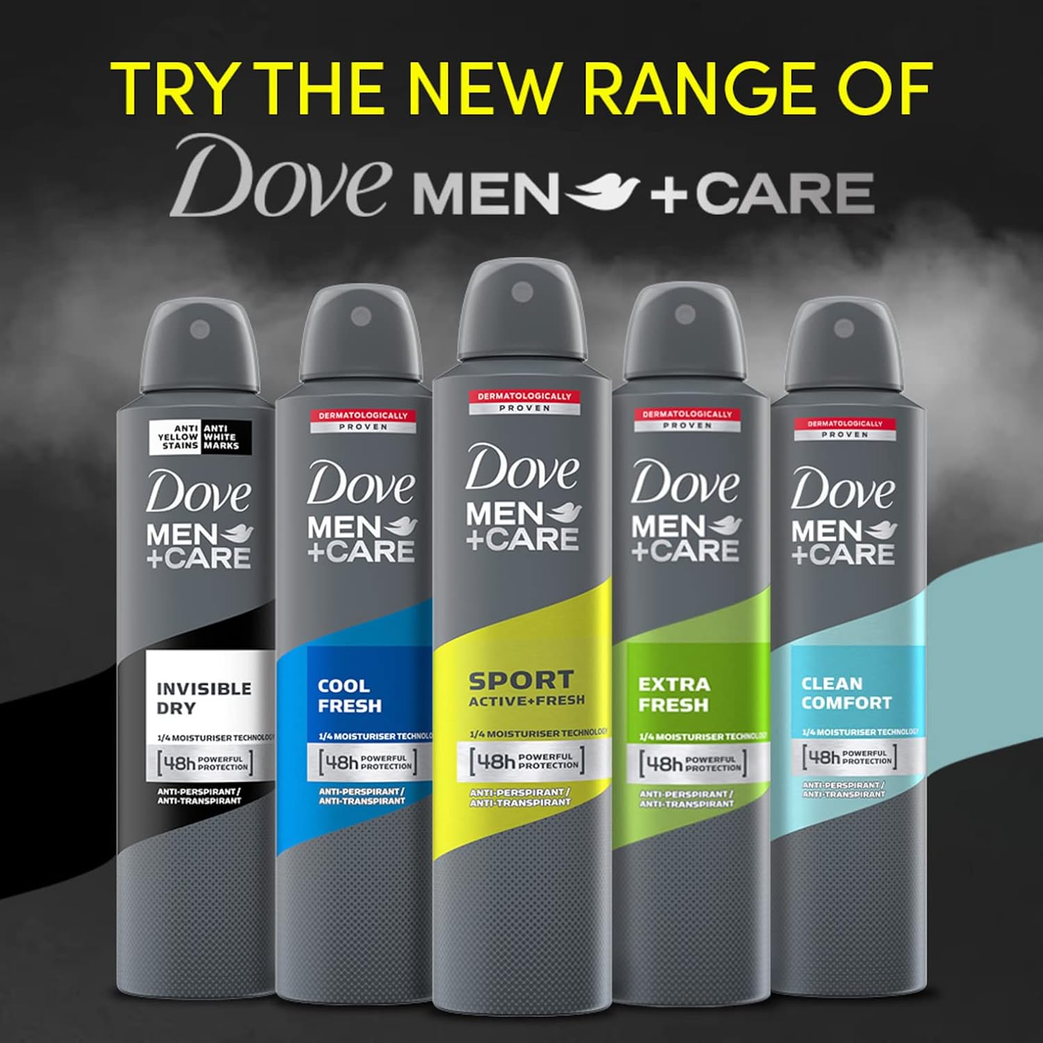 Dove Men+Care Antiperspirant Deodorant Spray Clean Comfort Protect Sweat & odor250 ml Pack of 3