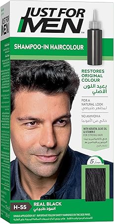 JUST FOR MEN Hair Colouring Kit, Real Black H55