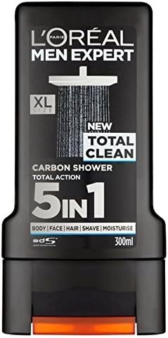 L'Oréal Men Expert Total Clean Shower Gel for Men 300 ml Pack of 6.