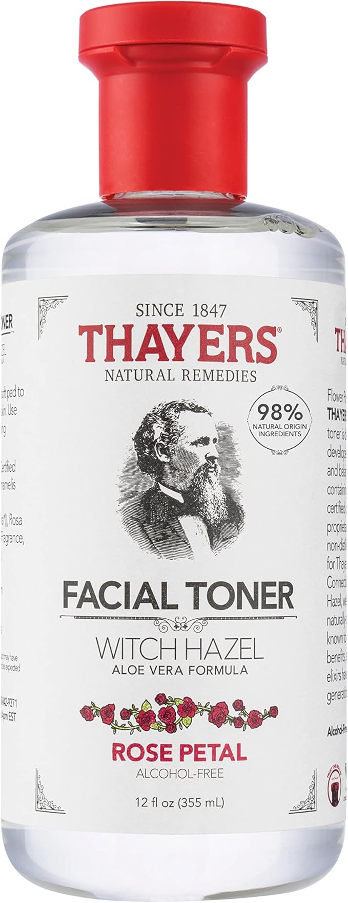 Thayers Alcohol-Free Witch Hazel With Organic Aloe Vera Formula Toner, Rose Petal