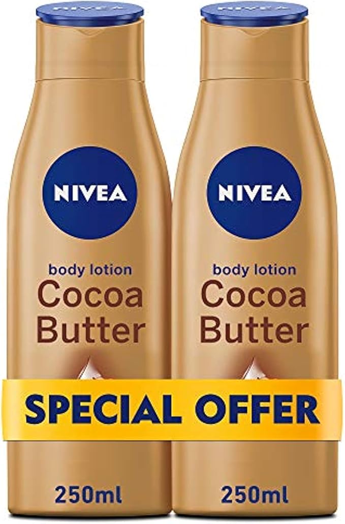 NIVEA, Body Care, Body Lotion, Cocoa Butter, Dry Skin, 2 X 250 ml