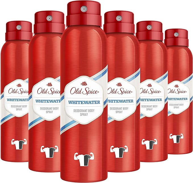 Old Spice Whitewater Deodorant Body Spray For Men, 150 ml, 6 Packs