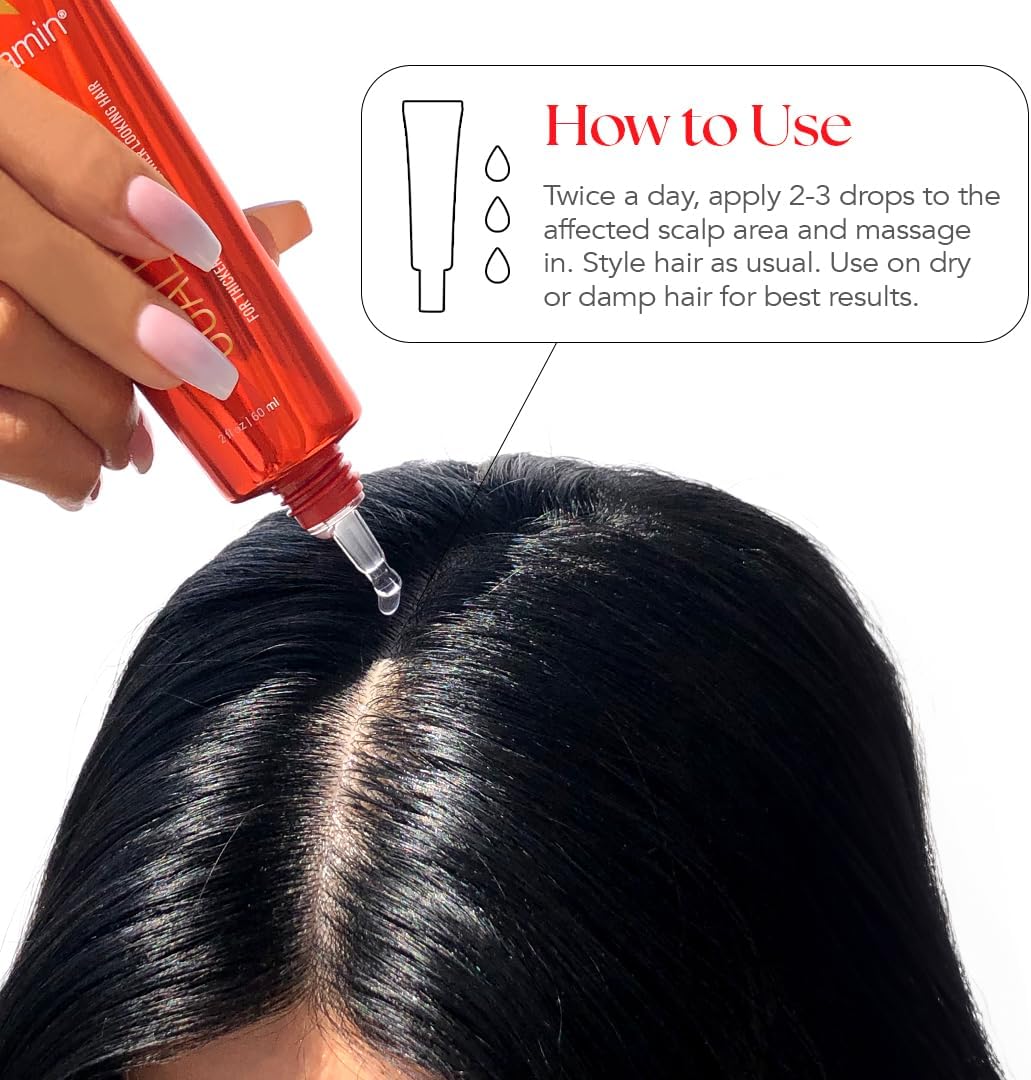 HAIRtamin Scalp Serum Natural Hair Growth Thickening Treatment | Visibly Increases Thicker Looking Hair and Promotes Scalp Health | Nourishes & Hydrates Dry, Itchy Scalp