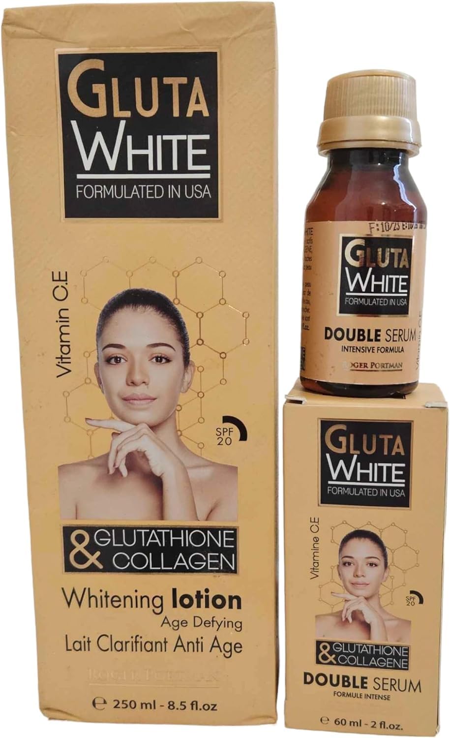 Gluta White Age Defying Lotion With Glutathione Collagen 250ml + Serum 60ml