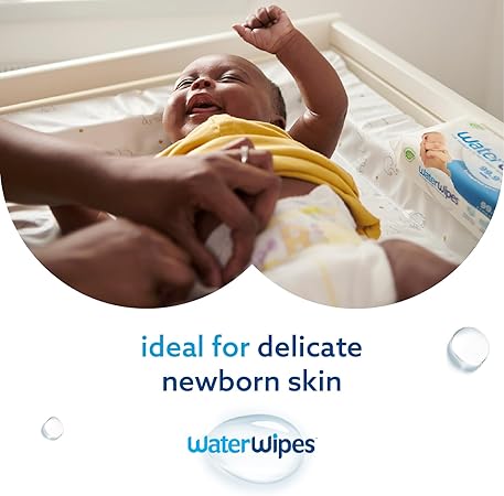 WaterWipes Baby Wipes Sensitive Newborn Biodegradable Unscented, 99.9% Water, 60 Wet Wipes (1 Pack Of 60 Wipes)