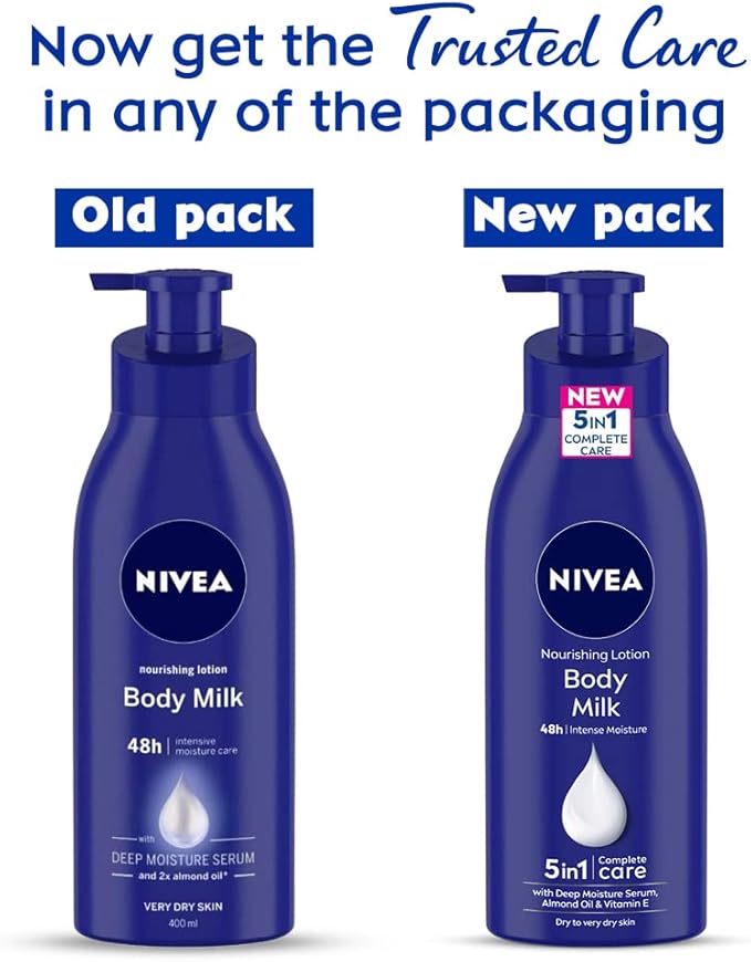 Nivea Body Lotion For Very Dry Skin, Nourishing Body Milk With  Almond Oil, 400ml