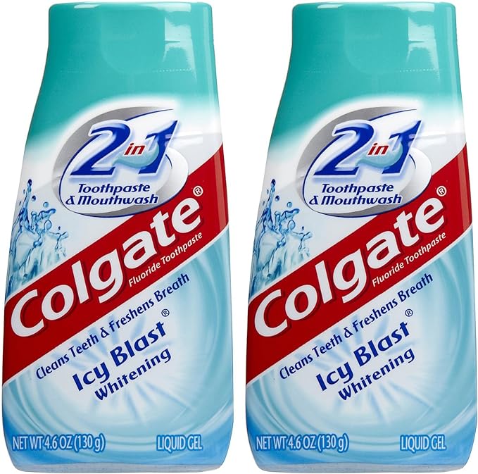 Colgate 2 in 1 Toothpaste & Mouthwash, Whitening Icy Blast 100Ml X Pack of 2