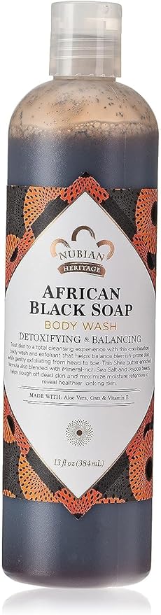 Nubian Heritage African Black Soap Body Wash For Unisex, 13 Oz