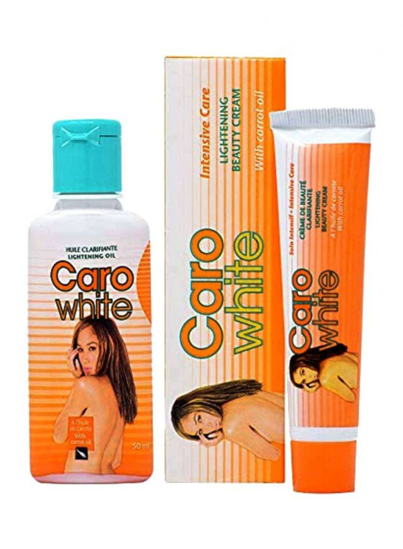 Caro White Intensive Care Skin Lightening Cream And Oil Set, 2 Pieces