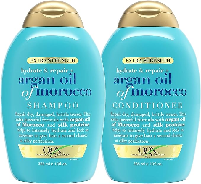 OGX Extra Strength Argan Oil of Morocco Set, Shampoo & Conditioner, 13oz