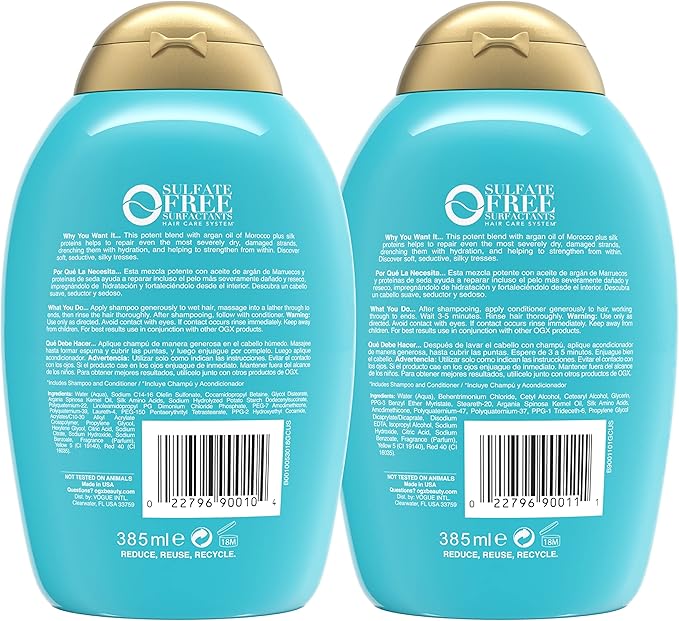 OGX Extra Strength Argan Oil of Morocco Set, Shampoo & Conditioner, 13oz