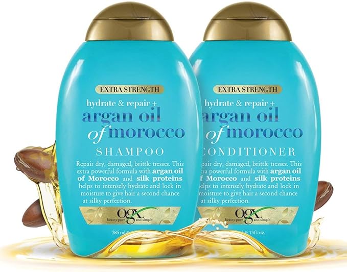 OGX Extra Strength Argan Oil of Morocco Set, Shampoo & Conditioner, 13oz