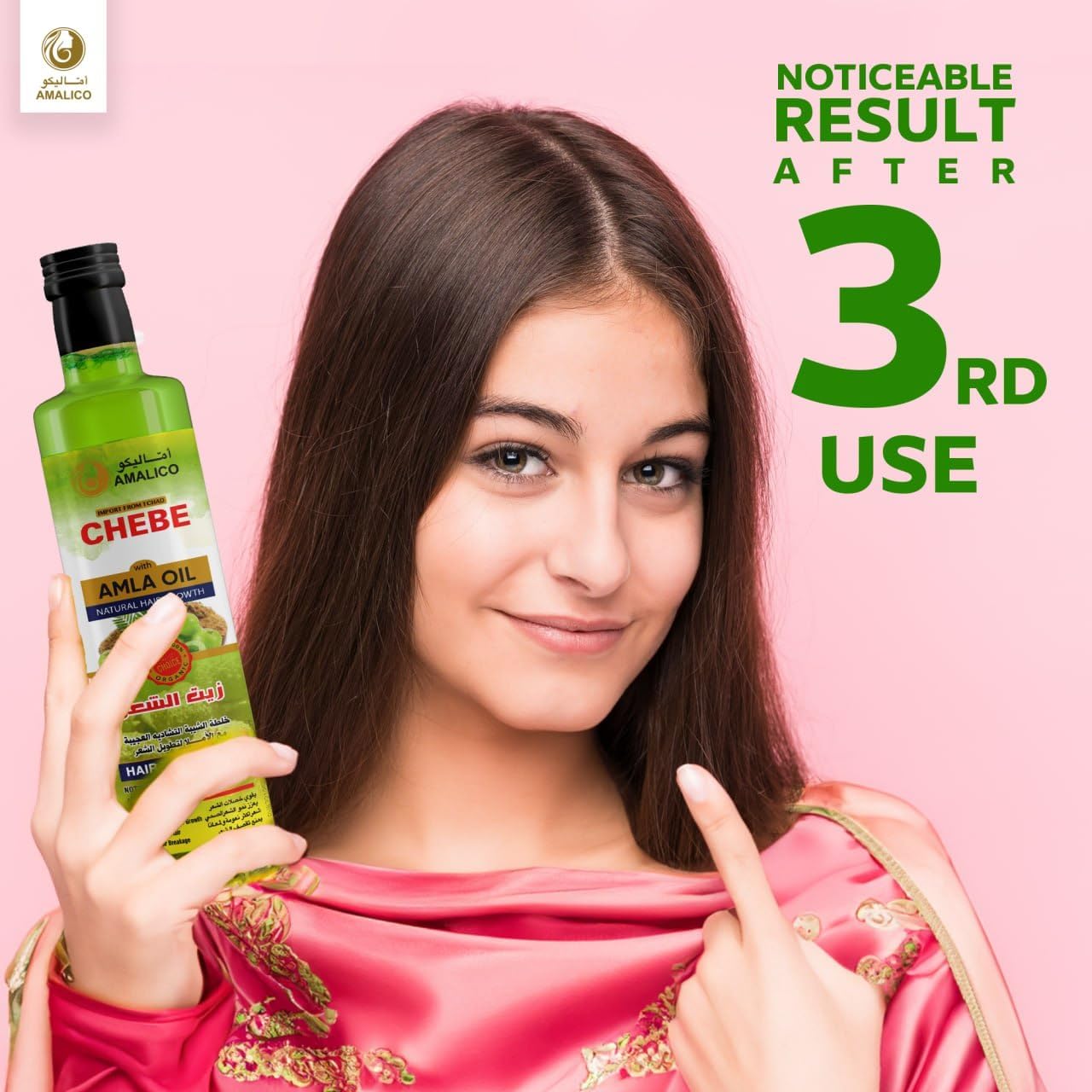 Chebe Amla Oil for Hair Growth With Chebe Powder - Rosemary Oil for Hair Regrowth - Ready to Use Oil Infused With Almond, Ostrich and Olive Oil - 130 ML