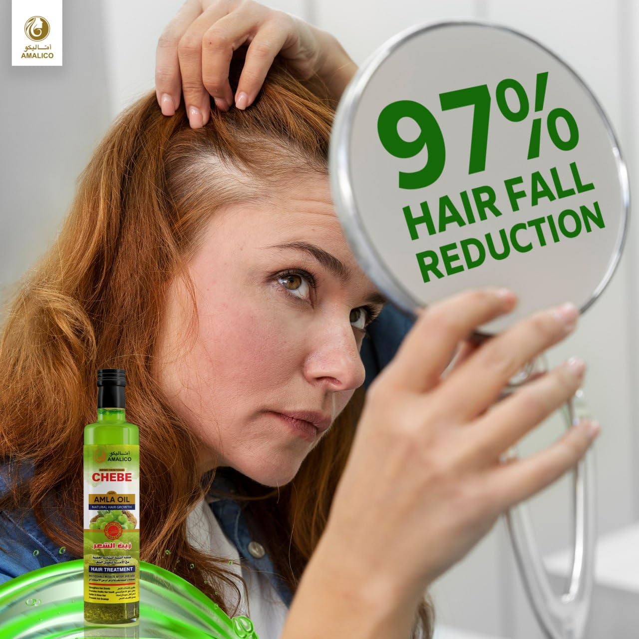 Chebe Amla Oil for Hair Growth With Chebe Powder - Rosemary Oil for Hair Regrowth - Ready to Use Oil Infused With Almond, Ostrich and Olive Oil - 130 ML