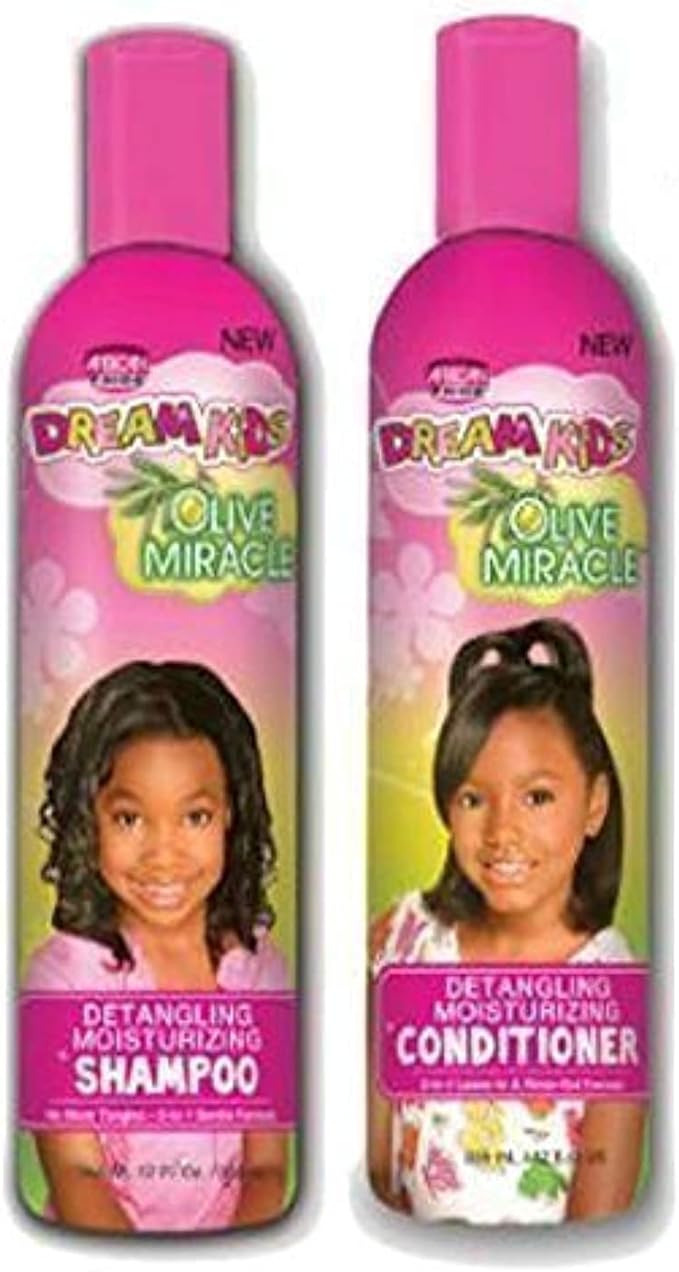 African Pride Dream Kids Olive Miracle Detangling Shampoo and Conditioner Combo Set by African Pride