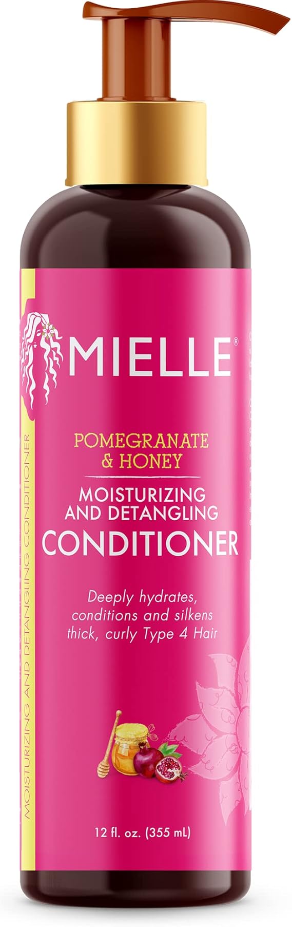 Mielle Organics Pomegranate & Honey Moisturizing and Detangling Conditioner for Type 4 Hair, 12 Ounces