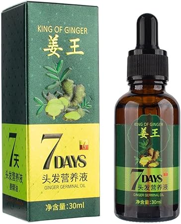 King of ginger 7 Days Serum Essence Oil Stops Hair Loss Promotes Thicker and Faster Growing Hair 30ML