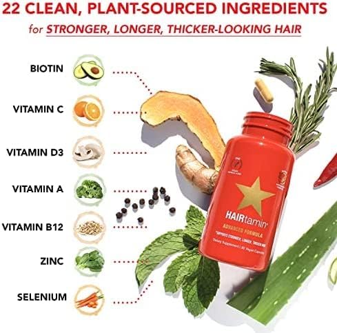 HAIRtamin Gluten-free Hair Growth Biotin Vitamins Capsules