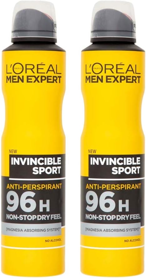 Loreal Paris Men Expert Invincible Sport Anti-Perspirant Body Spray 250ml (Pack of 2)