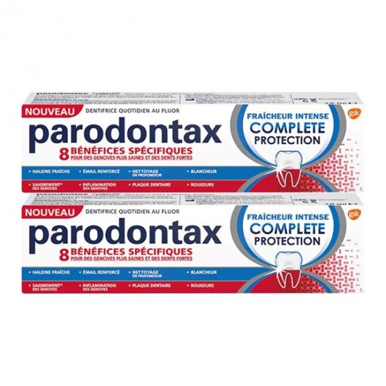 Parodontax dentifrice fraîcheur intense protection complete,75ml x 2