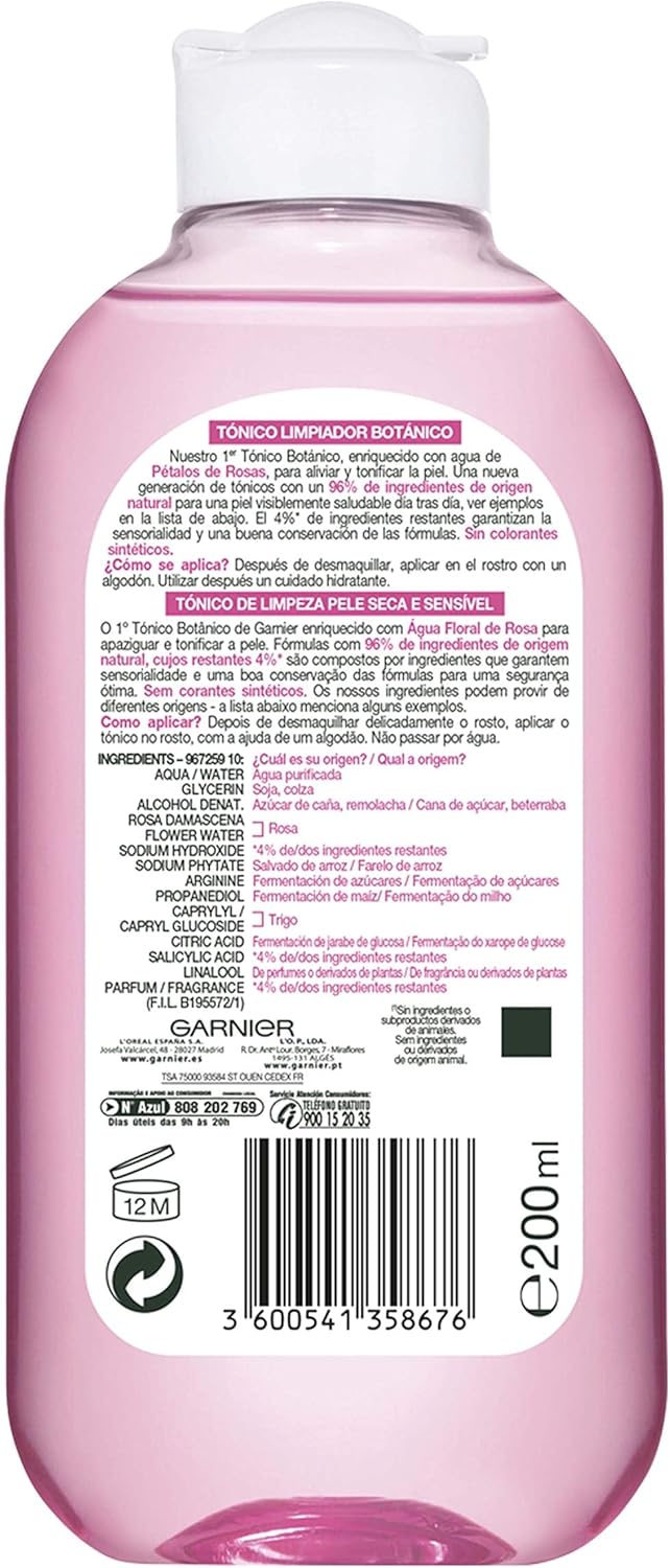 Garnier Skin Naturals Soft/Dry And Sensitive Toner 200 Ml