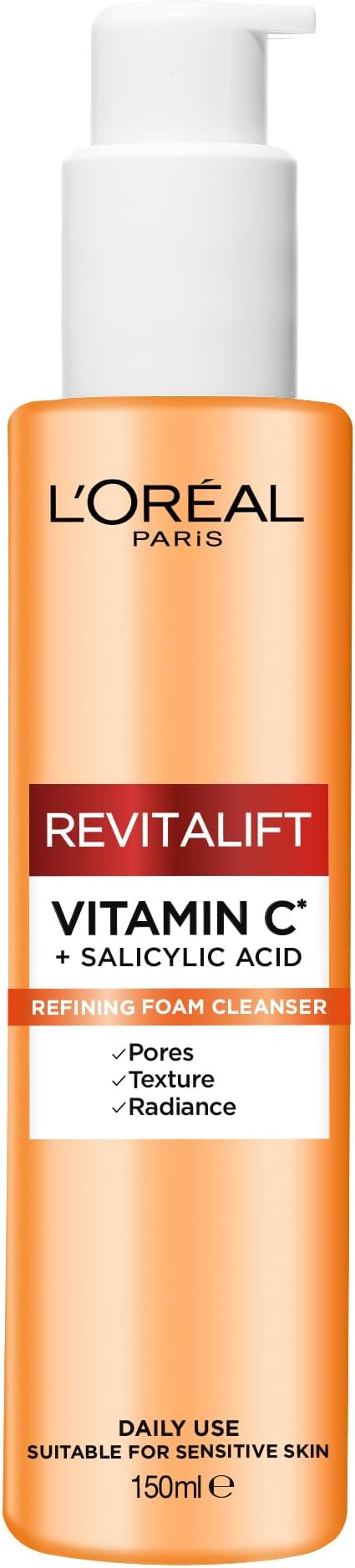 L'Oréal Paris Revitalift Clinical Vitamin C Cleanser with Vitamin C* + Salicylic Acid, for all skin types, 150ml *Vitamin c