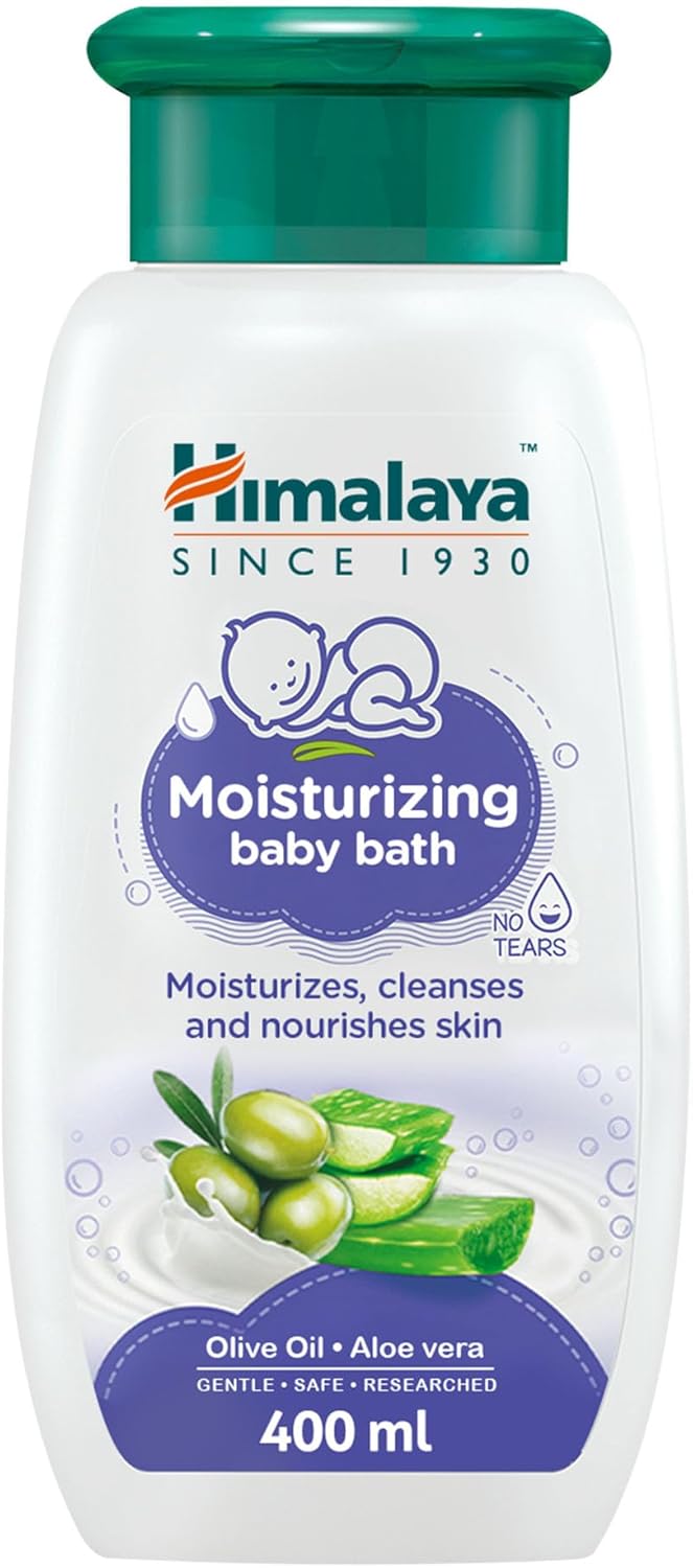 Himalaya Moisturizing Baby Bath| No Synthetic Colours & Parabens, Gentle And No-Tears Moisturizing Baby Bath That Gives Your Baby Nourished & Soft Skin - 400 Ml.